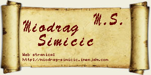 Miodrag Simičić vizit kartica